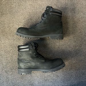 Timberland Black 6 inch Nubuck Boots Size 10.5